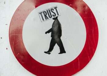 round red and white Trust signage